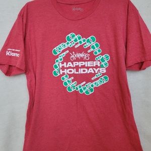 Red Journey's Tee Happy Holidays Christmas T-Shirt Staff Uniform L